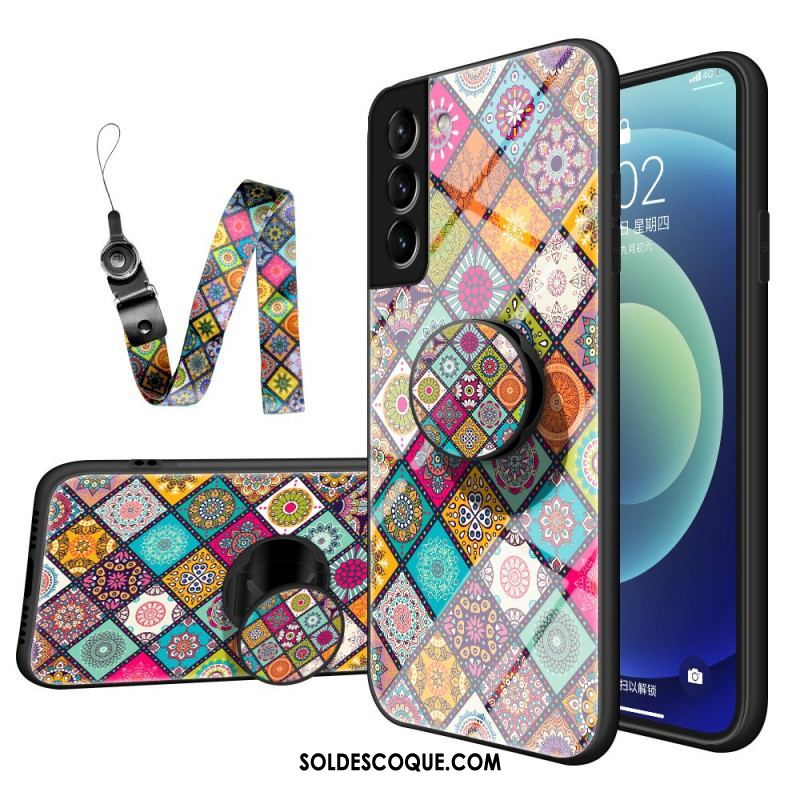 Coque Samsung Galaxy S22 5G Support Magnétique Patchwork