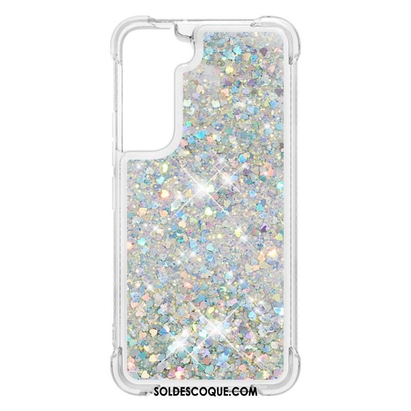 Coque Samsung Galaxy S22 Plus 5G Paillettes avec Cordon