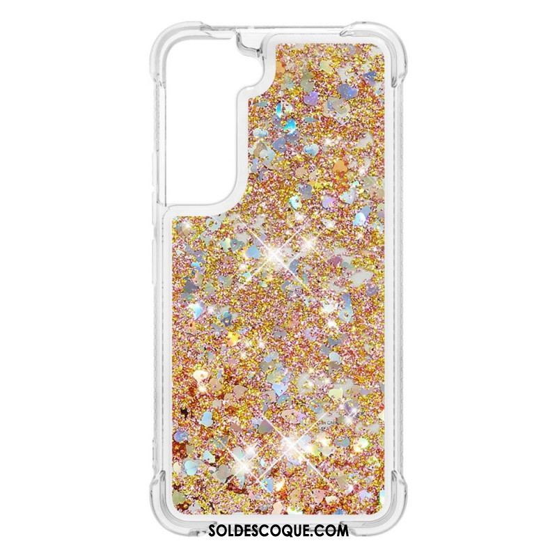 Coque Samsung Galaxy S22 Plus 5G Paillettes avec Cordon