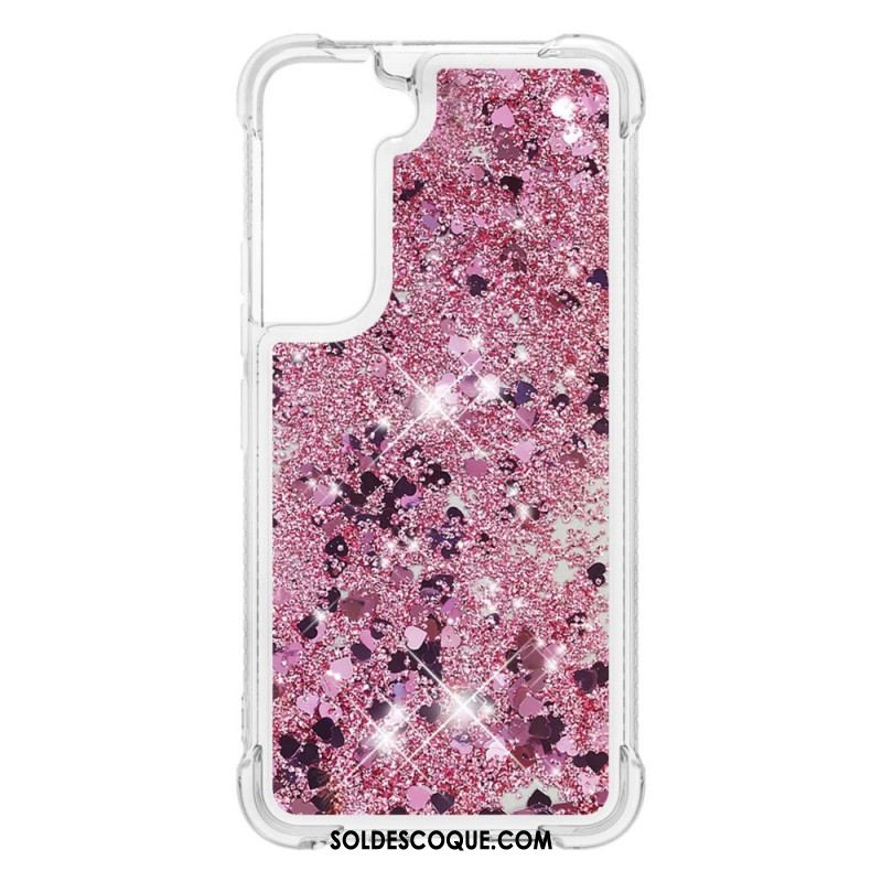 Coque Samsung Galaxy S22 Plus 5G Paillettes avec Cordon