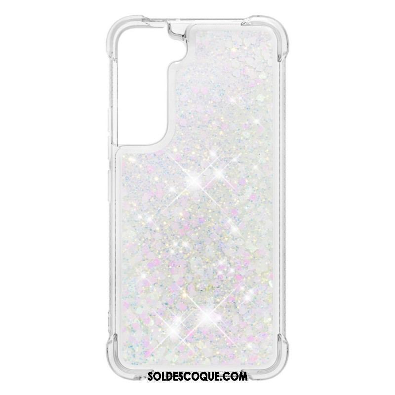 Coque Samsung Galaxy S22 Plus 5G Paillettes avec Cordon