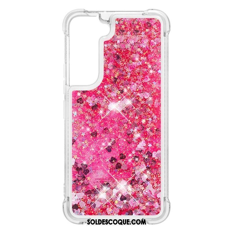 Coque Samsung Galaxy S22 Plus 5G Paillettes avec Cordon