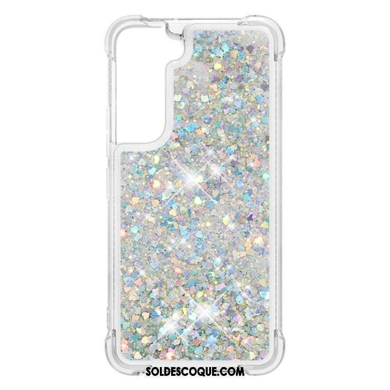 Coque Samsung Galaxy S22 Plus 5G Paillettes avec Cordon