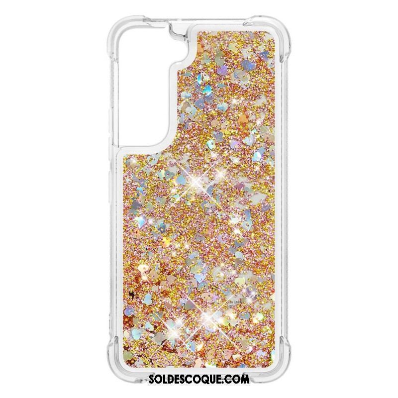 Coque Samsung Galaxy S22 Plus 5G Paillettes avec Cordon