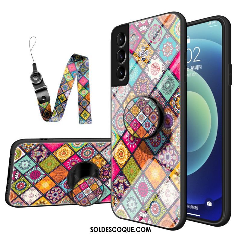 Coque Samsung Galaxy S22 Plus 5G Support Magnétique Patchwork