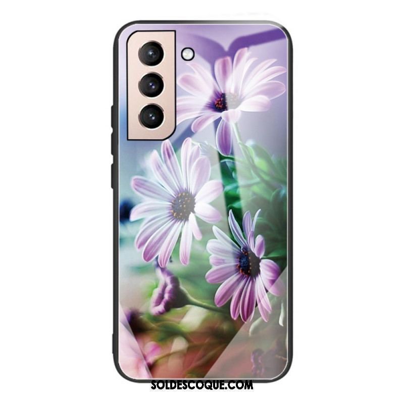 Coque Samsung Galaxy S22 Plus 5G Verre Trempé Fleurs Réalistes