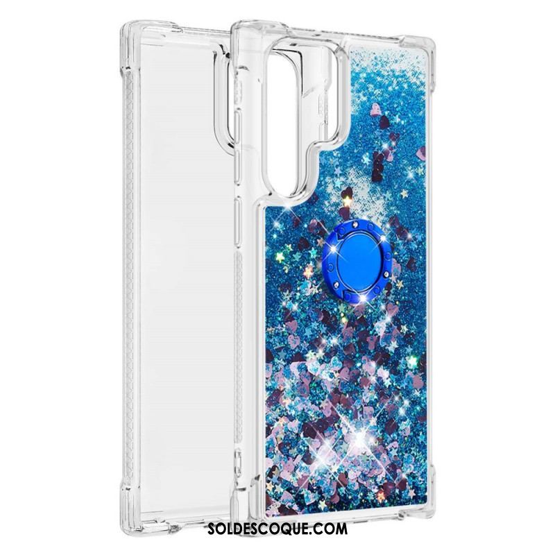 Coque Samsung Galaxy S22 Ultra 5G Paillettes Anneau-Support