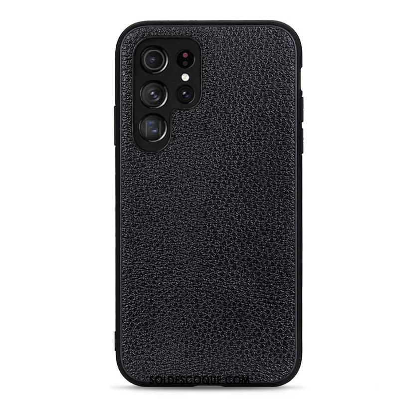 Coque Samsung Galaxy S22 Ultra 5G Véritable Cuir Litchi