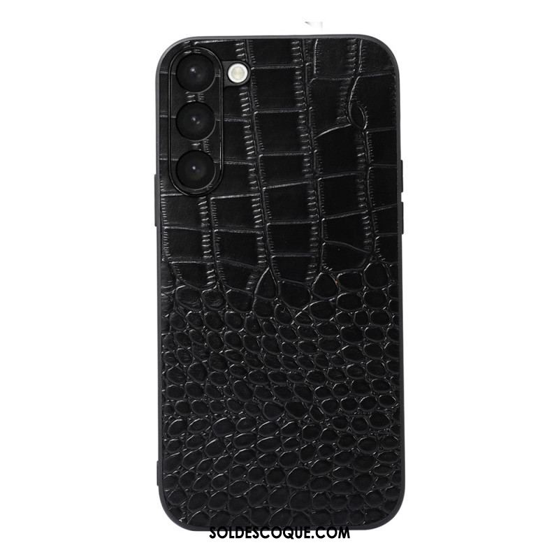 Coque Samsung Galaxy S23 Plus 5G Vrai Cuir Style Crocodile