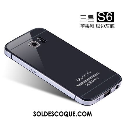 Coque Samsung Galaxy S6 Border Étui Étoile Bleu Métal Pas Cher