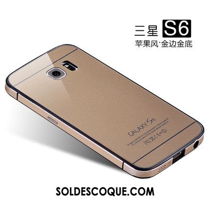 Coque Samsung Galaxy S6 Border Étui Étoile Bleu Métal Pas Cher