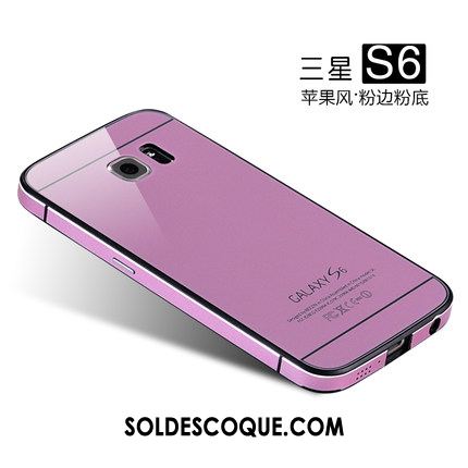 Coque Samsung Galaxy S6 Border Étui Étoile Bleu Métal Pas Cher