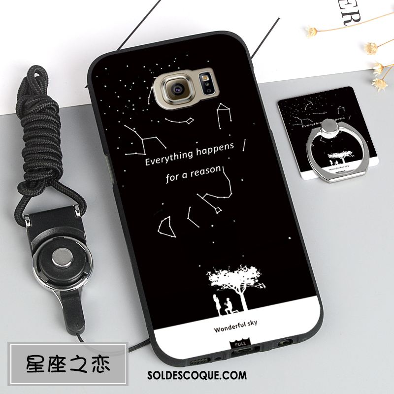 Coque Samsung Galaxy S6 Dessin Animé Étoile Créatif Téléphone Portable Noir Soldes