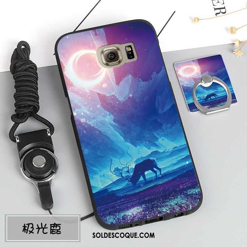 Coque Samsung Galaxy S6 Dessin Animé Étoile Créatif Téléphone Portable Noir Soldes