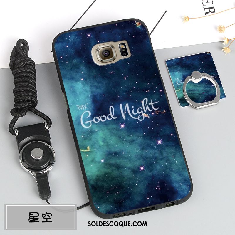 Coque Samsung Galaxy S6 Dessin Animé Étoile Créatif Téléphone Portable Noir Soldes