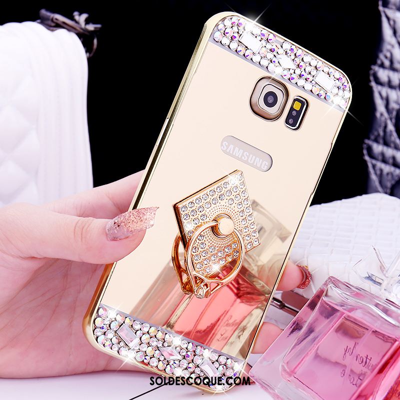 Coque Samsung Galaxy S6 Edge Anneau Métal Border Étoile Étui Pas Cher