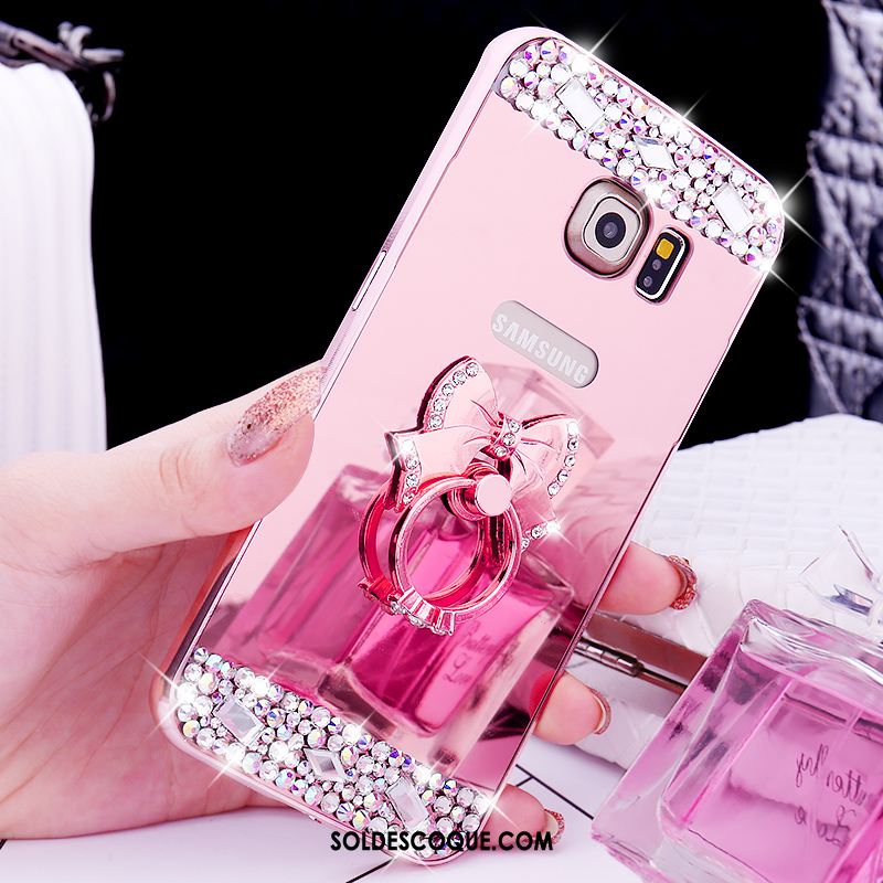 Coque Samsung Galaxy S6 Edge Anneau Métal Border Étoile Étui Pas Cher