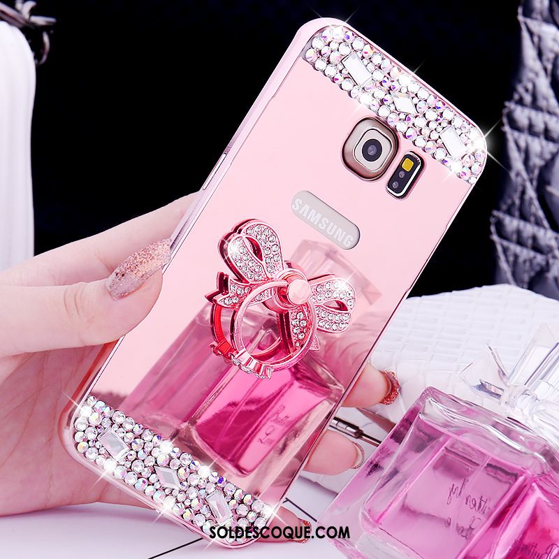 Coque Samsung Galaxy S6 Edge Anneau Métal Border Étoile Étui Pas Cher