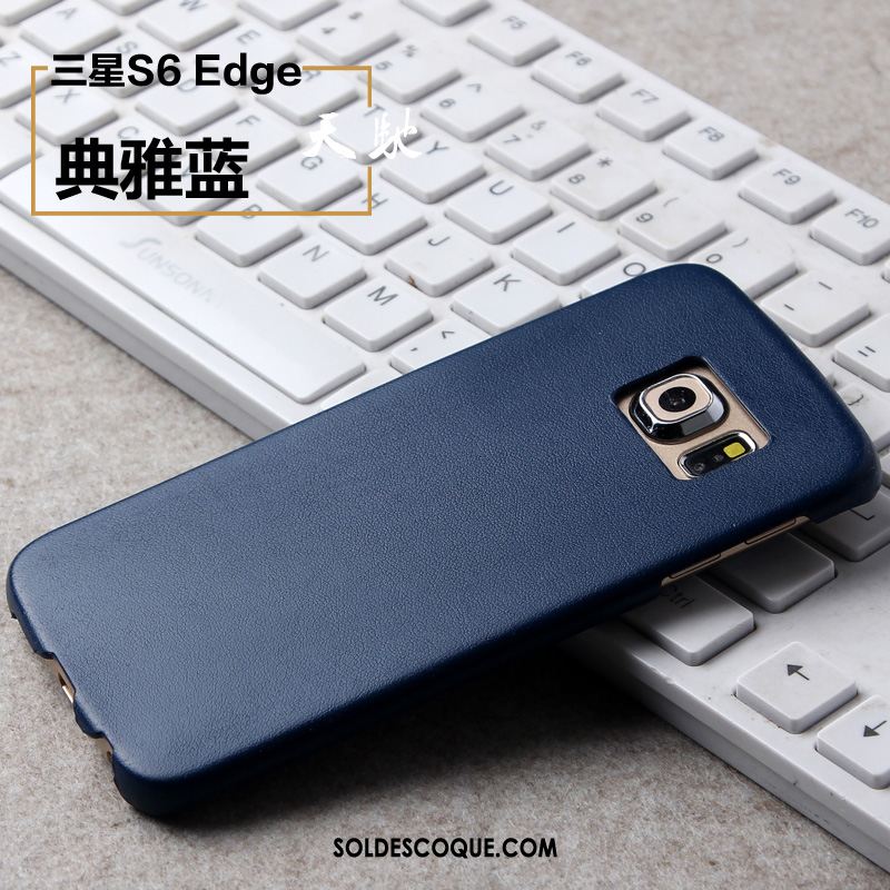 Coque Samsung Galaxy S6 Edge Incassable Protection Étui En Cuir Couvercle Arrière Or Soldes