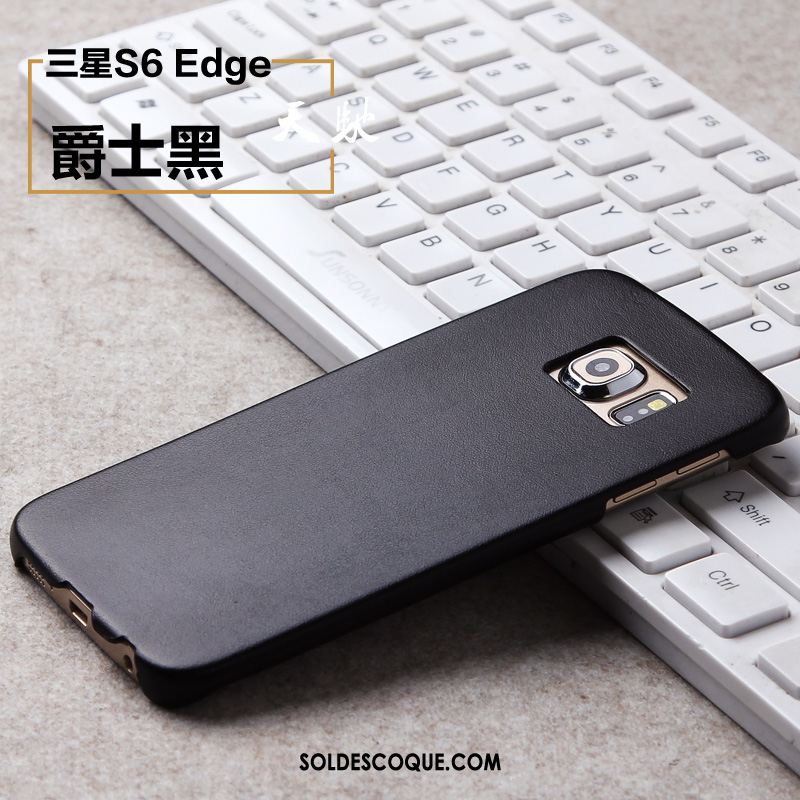 Coque Samsung Galaxy S6 Edge Incassable Protection Étui En Cuir Couvercle Arrière Or Soldes