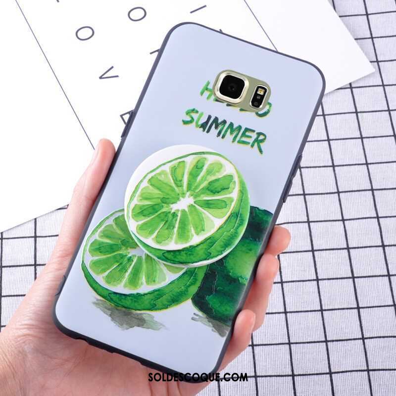 Coque Samsung Galaxy S6 Edge Incassable Vert Étoile Téléphone Portable Étui En Ligne