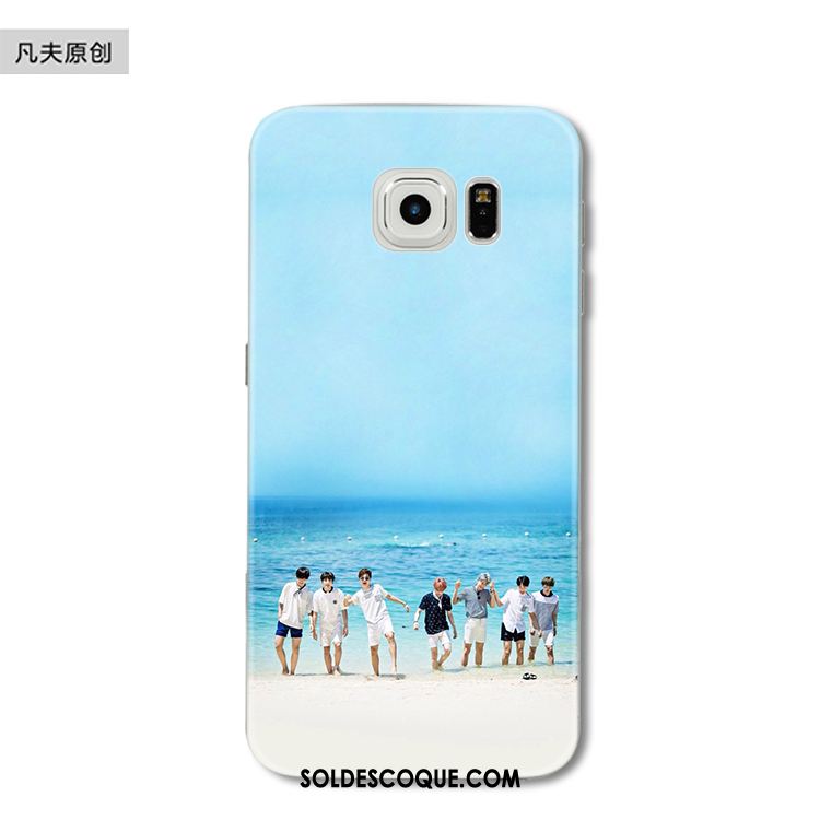 Coque Samsung Galaxy S6 Edge Juvénile Fluide Doux Protection Étui Étoile Housse France