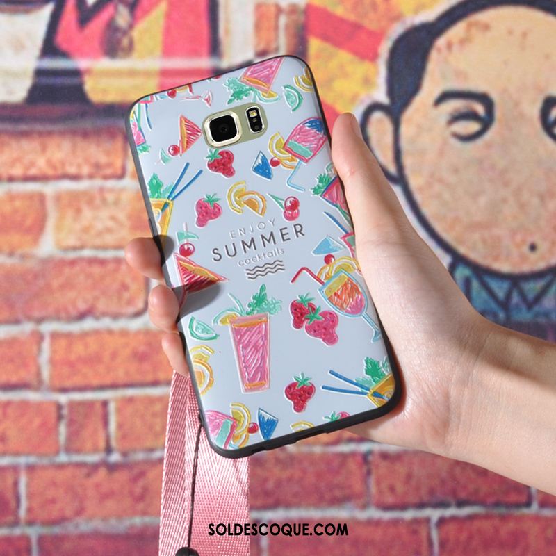 Coque Samsung Galaxy S6 Edge Ornements Suspendus Étui Téléphone Portable Délavé En Daim Incassable En Ligne