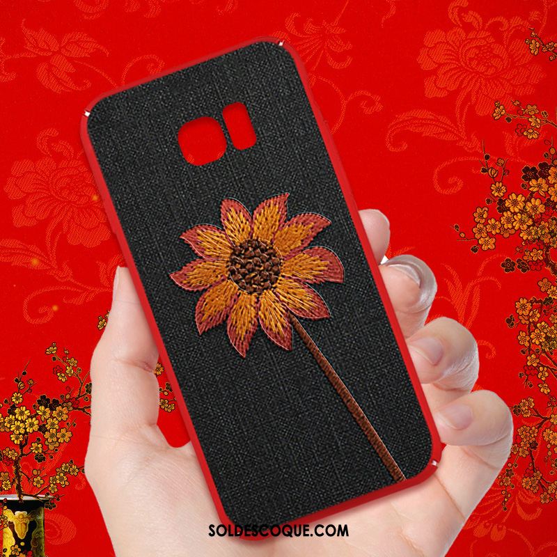 Coque Samsung Galaxy S6 Edge Personnalité Délavé En Daim Créatif Dessin Animé Silicone En Vente