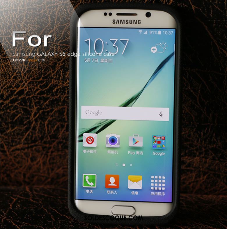 Coque Samsung Galaxy S6 Edge Protection Silicone Étui Téléphone Portable Étoile France