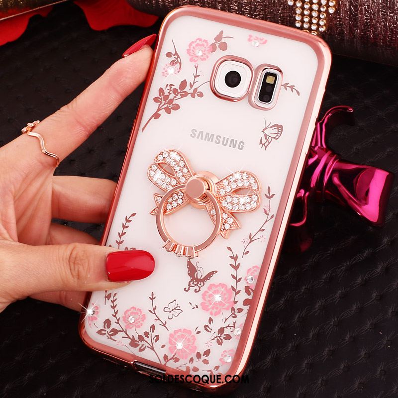 Coque Samsung Galaxy S6 Edge Protection Téléphone Portable Strass Étoile Une Agrafe Soldes