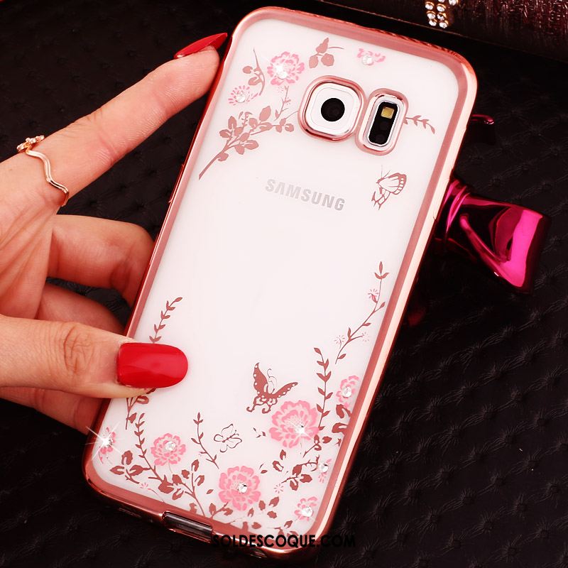 Coque Samsung Galaxy S6 Edge Protection Téléphone Portable Strass Étoile Une Agrafe Soldes