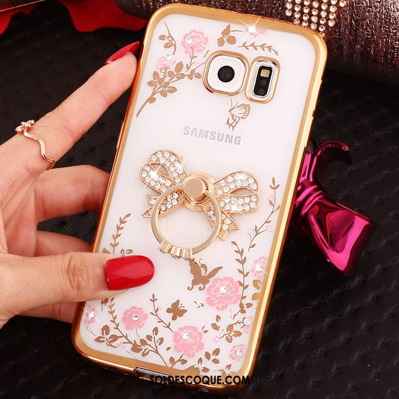 Coque Samsung Galaxy S6 Edge Protection Téléphone Portable Strass Étoile Une Agrafe Soldes