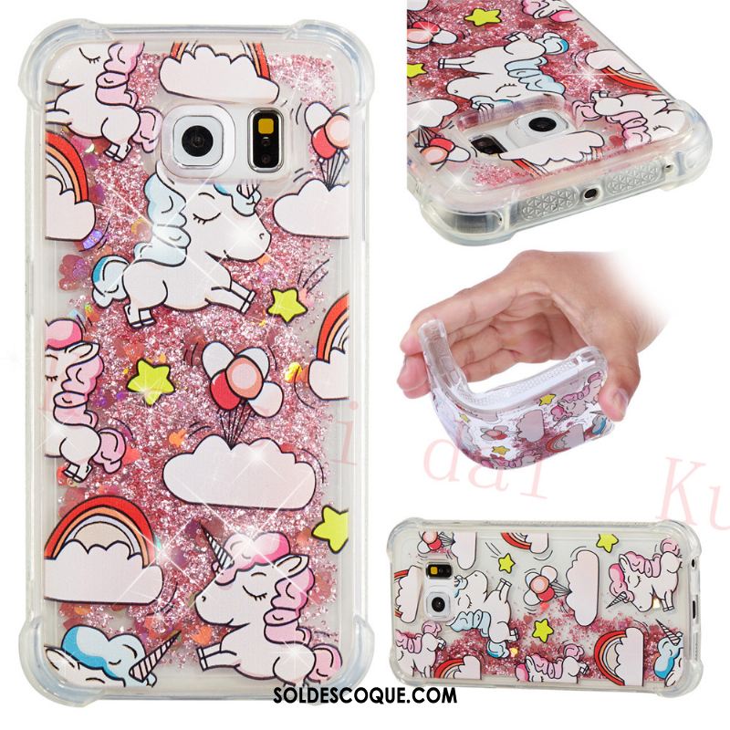 Coque Samsung Galaxy S6 Edge Quicksand Étoile Dessin Animé Téléphone Portable Silicone France