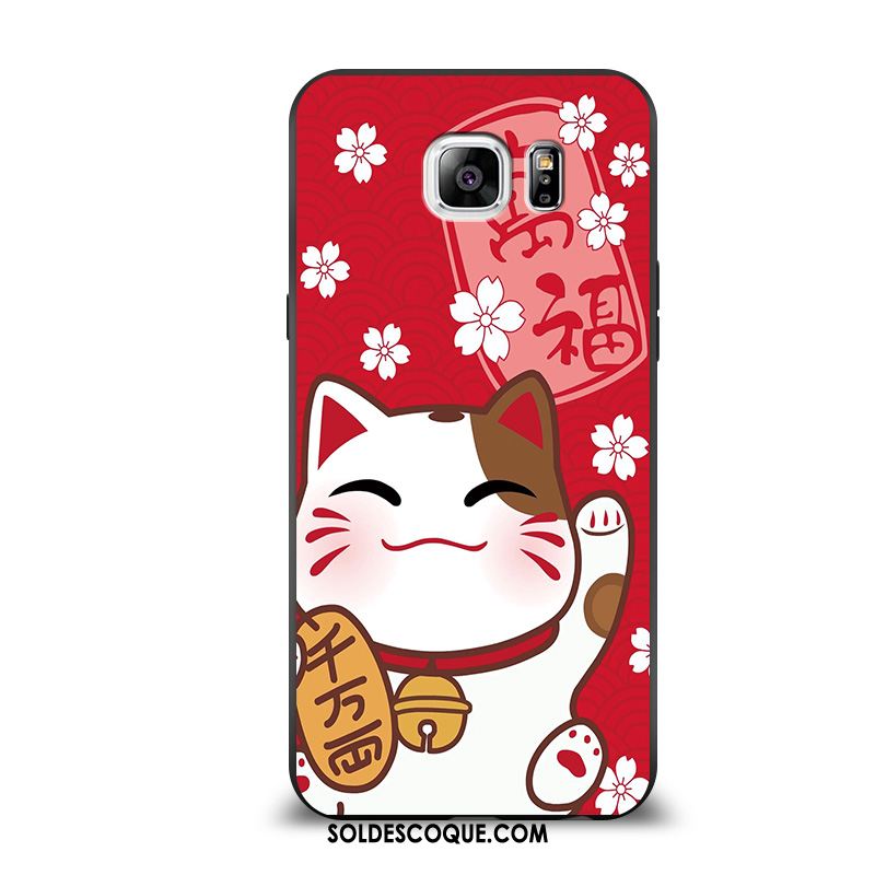 Coque Samsung Galaxy S6 Edge Silicone Fluide Doux Incassable Créatif Chat Pas Cher