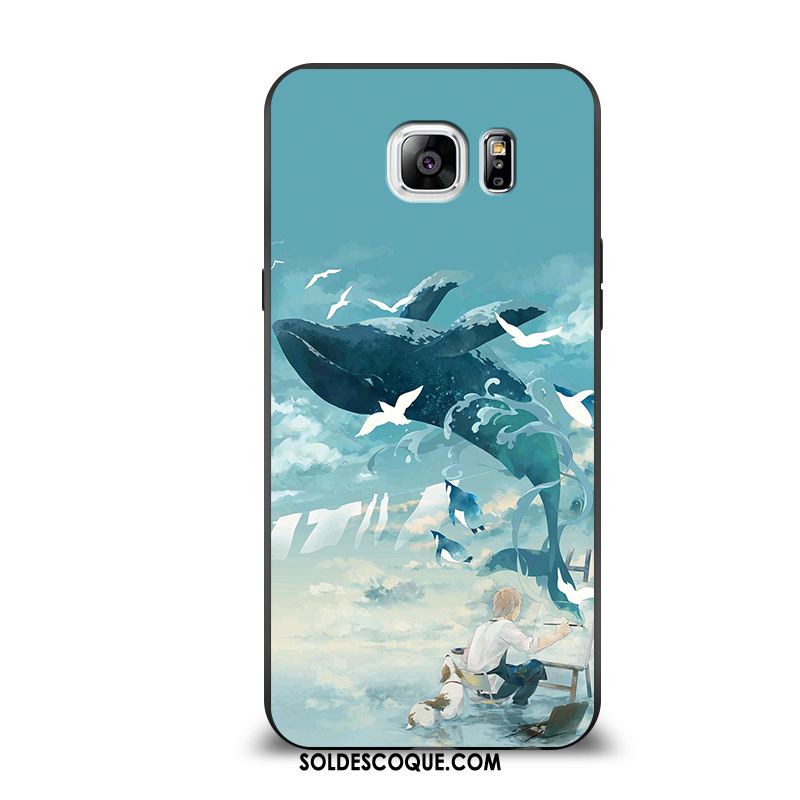 Coque Samsung Galaxy S6 Edge Silicone Fluide Doux Incassable Créatif Chat Pas Cher