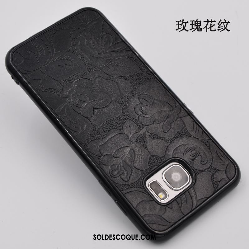 Coque Samsung Galaxy S6 Edge Tout Compris Ornements Suspendus Incassable Noir Cuir En Vente