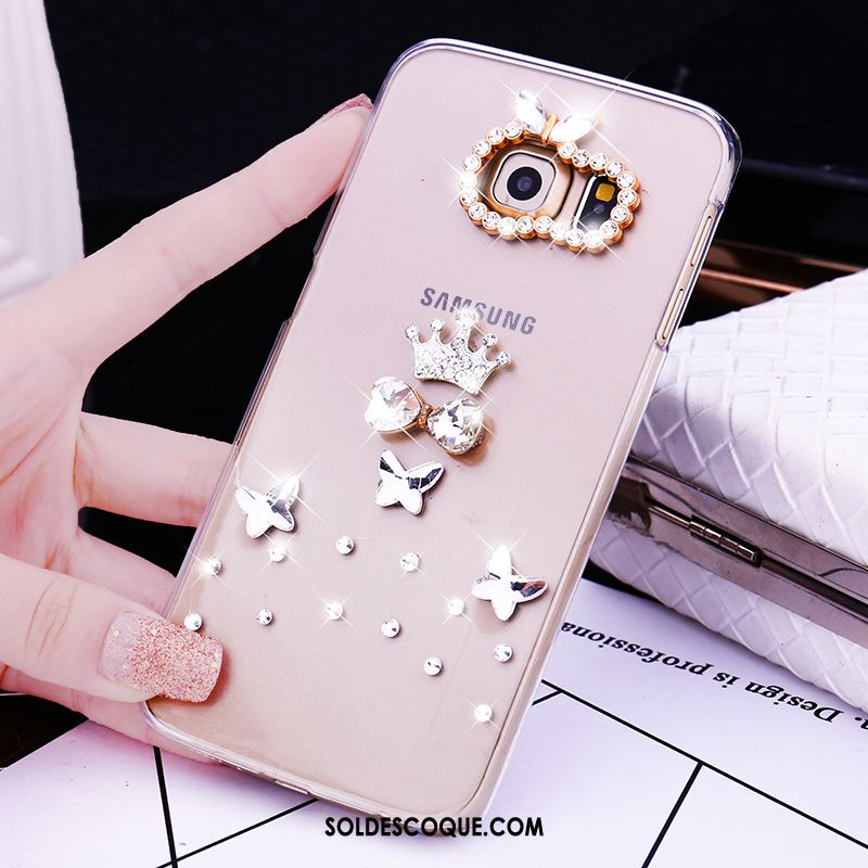 Coque Samsung Galaxy S6 Edge Téléphone Portable Difficile Strass Protection Étui Pas Cher