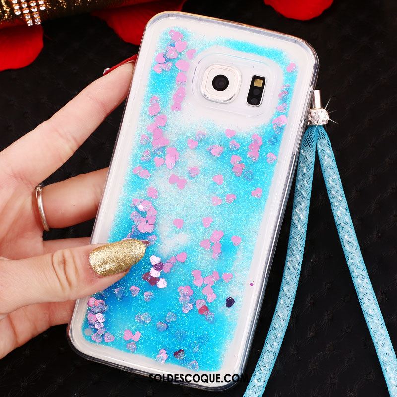 Coque Samsung Galaxy S6 Edge Téléphone Portable Ornements Suspendus Étoile Strass Quicksand En Vente