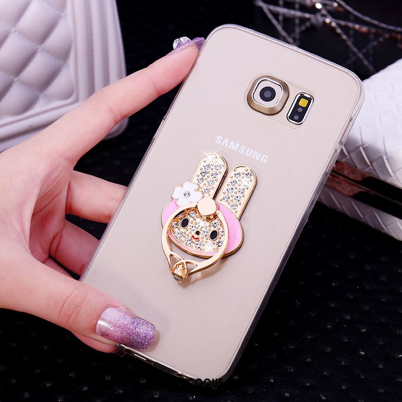 Coque Samsung Galaxy S6 Edge Étui Anneau Transparent Fluide Doux Strass Soldes