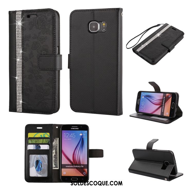 Coque Samsung Galaxy S6 Foncé Tout Compris Étui En Cuir Téléphone Portable Étoile Pas Cher