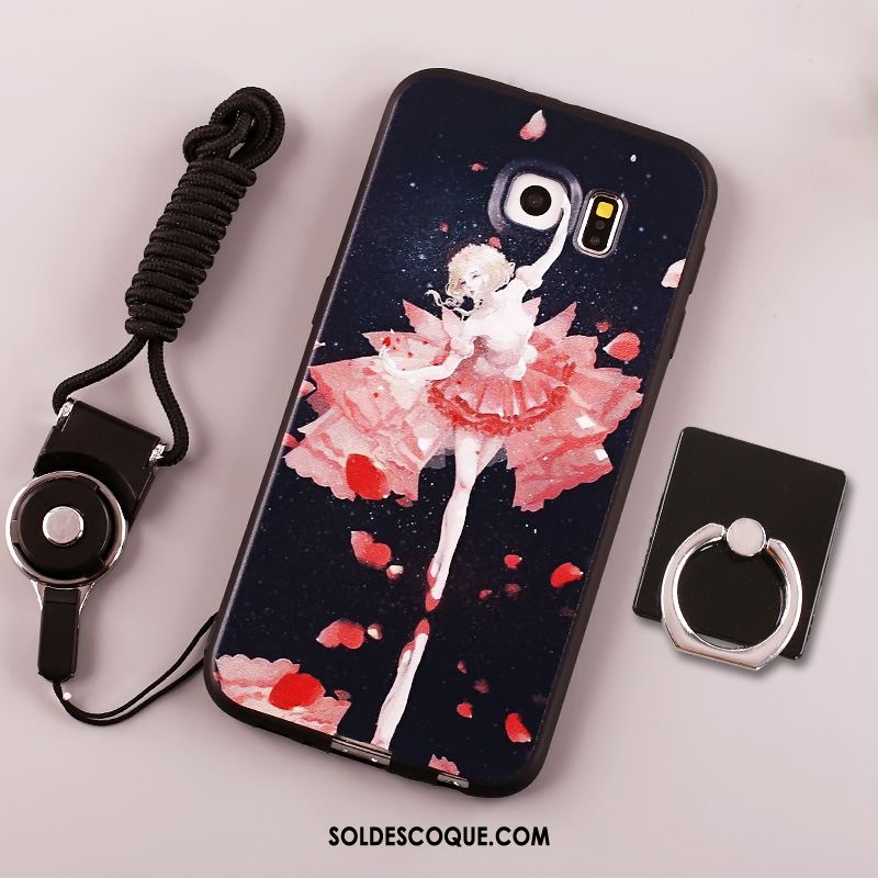 Coque Samsung Galaxy S6 Jeunesse Étoile Rose Incassable Silicone Pas Cher