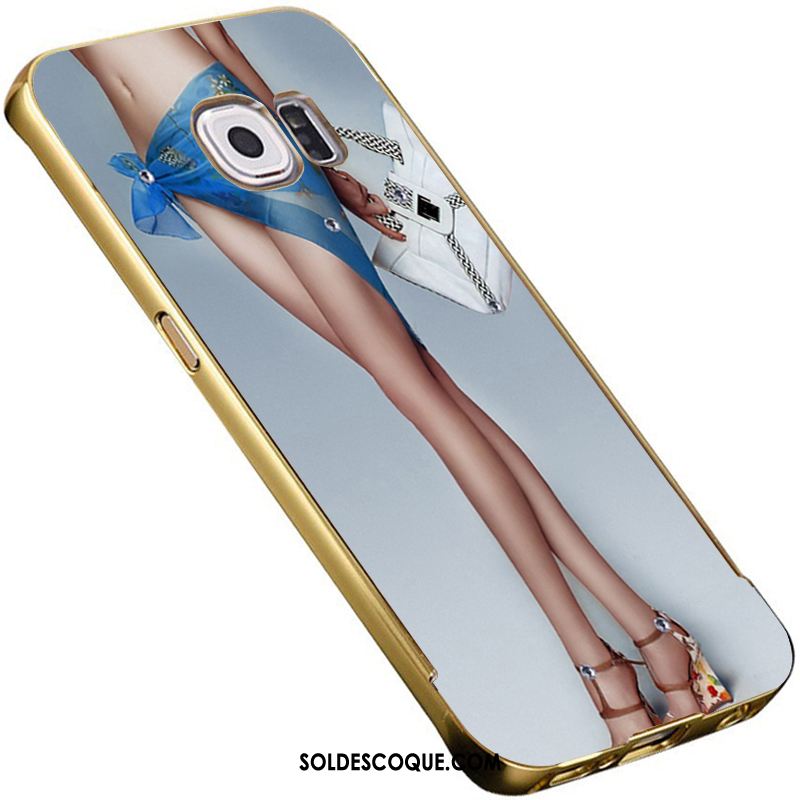 Coque Samsung Galaxy S6 Or Protection Étoile Miroir Métal Soldes