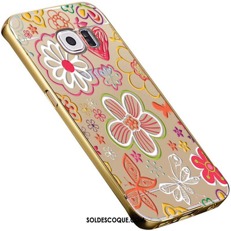 Coque Samsung Galaxy S6 Or Protection Étoile Miroir Métal Soldes