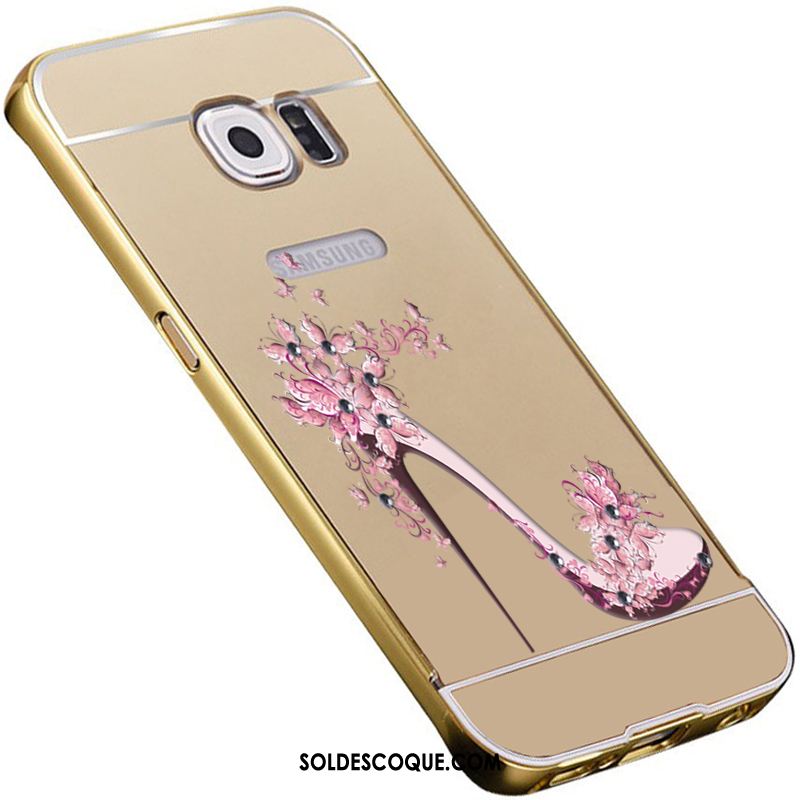 Coque Samsung Galaxy S6 Or Protection Étoile Miroir Métal Soldes