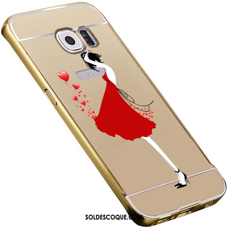 Coque Samsung Galaxy S6 Or Protection Étoile Miroir Métal Soldes