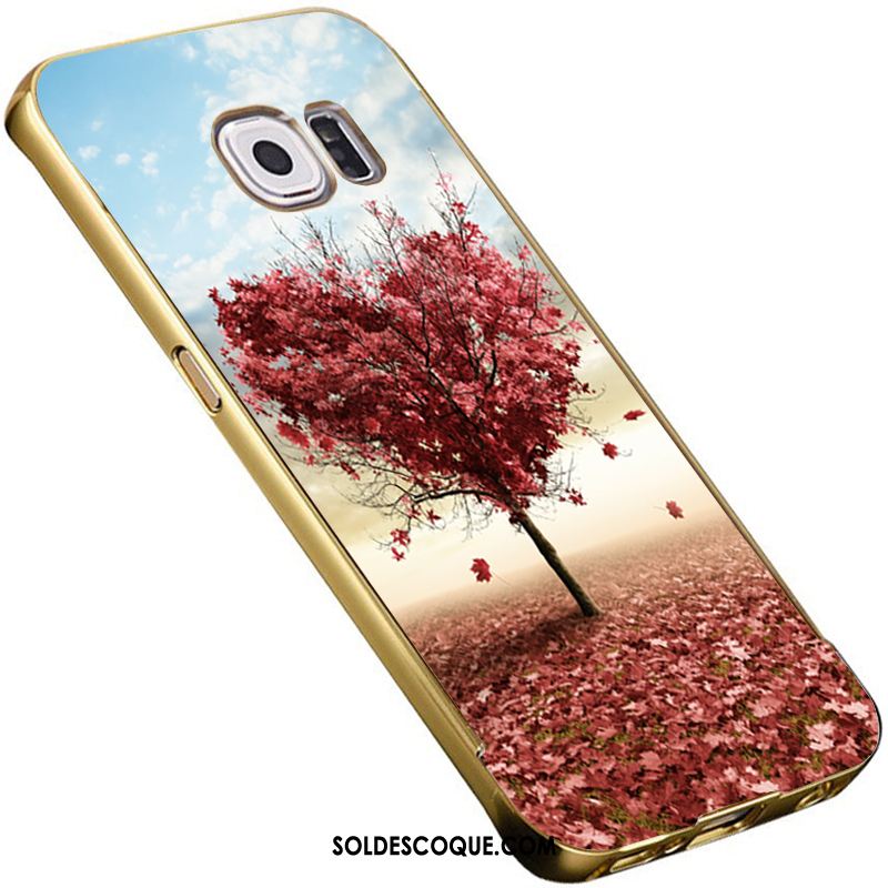 Coque Samsung Galaxy S6 Or Protection Étoile Miroir Métal Soldes