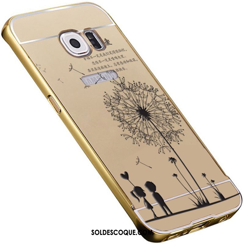 Coque Samsung Galaxy S6 Or Protection Étoile Miroir Métal Soldes