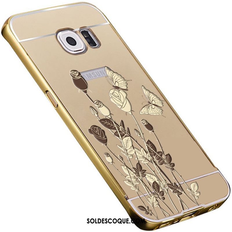 Coque Samsung Galaxy S6 Or Protection Étoile Miroir Métal Soldes