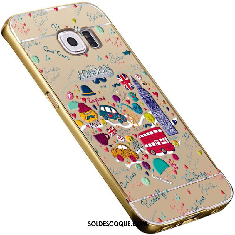 Coque Samsung Galaxy S6 Or Protection Étoile Miroir Métal Soldes