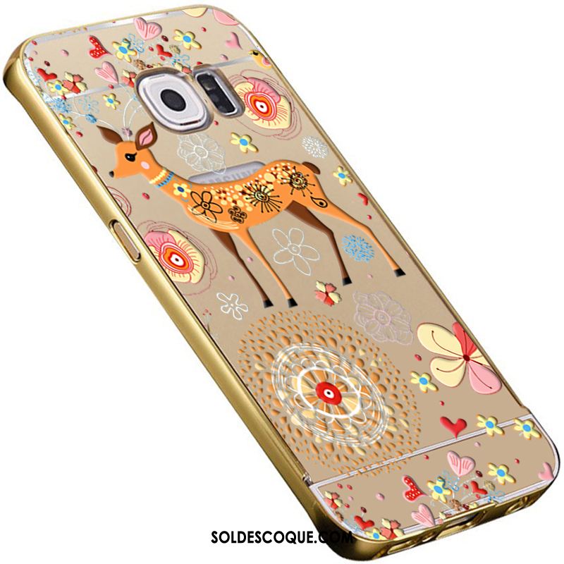 Coque Samsung Galaxy S6 Or Protection Étoile Miroir Métal Soldes